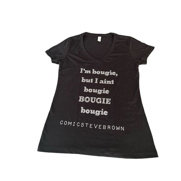 I am bougie, but I ain't bougie, Bougie rhinestones tee size Medium - Picture 1 of 6